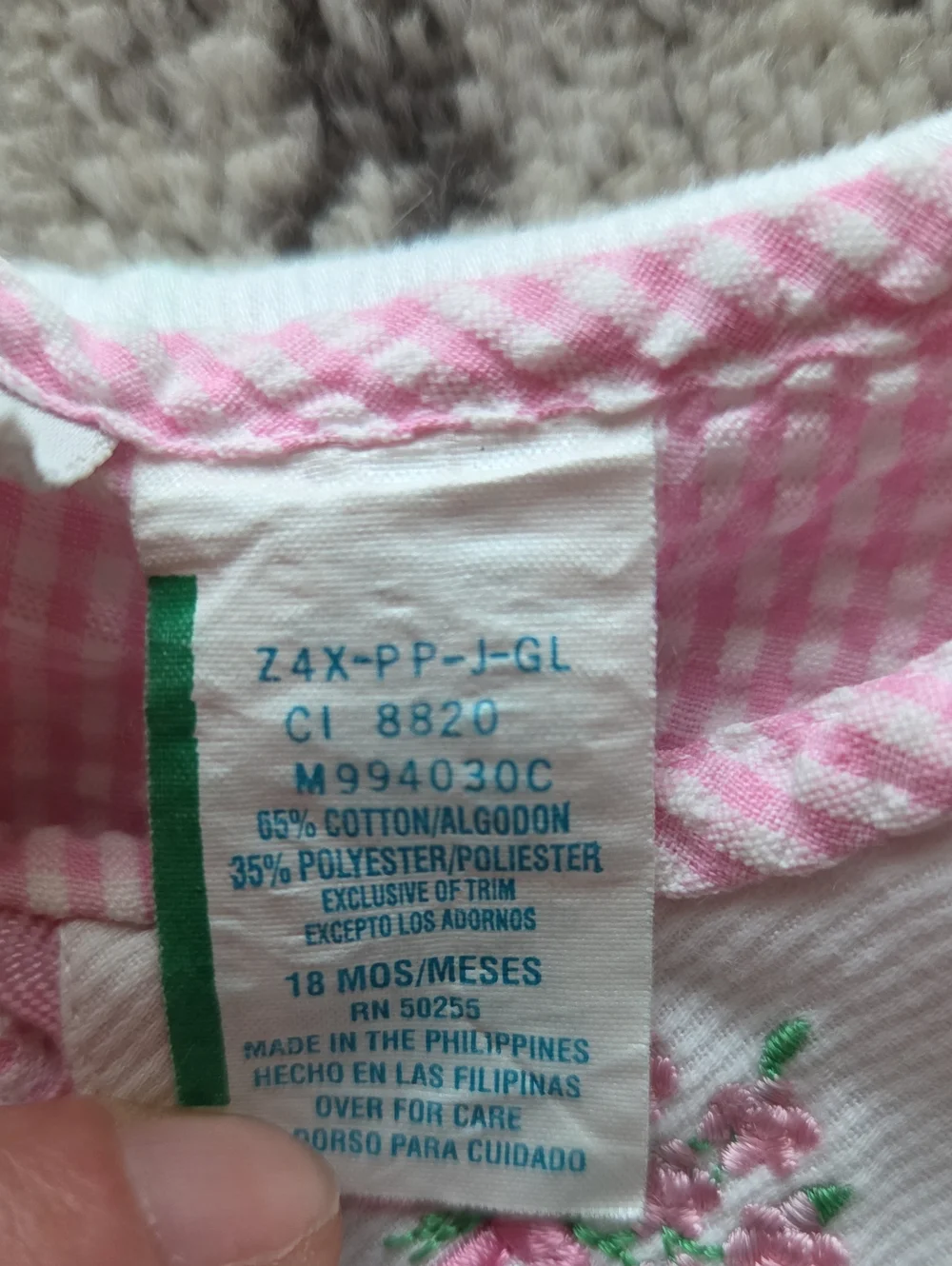 Vintage Carter's Pink Seersucker Bubble Romper Size 18 Mos